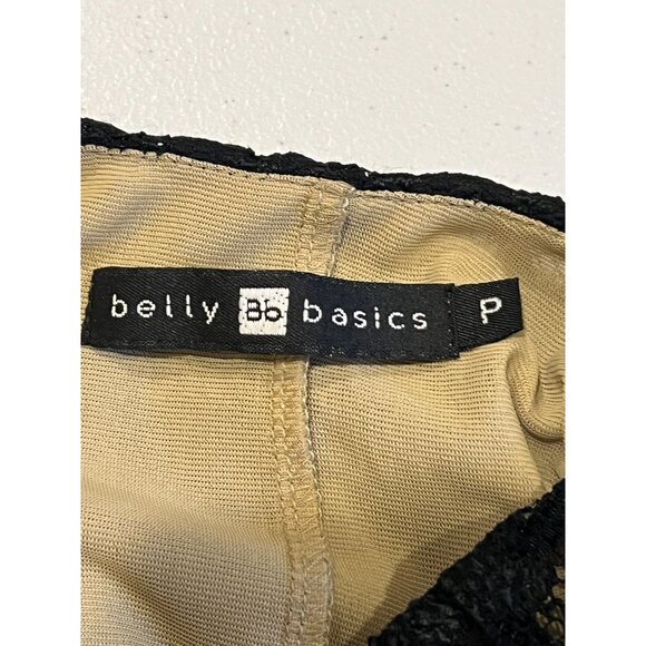 Belly Basics Sheath Dress Floral Lace Overlay V-Neck Sleeveless Black Size P - Picture 5 of 6